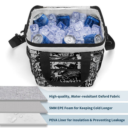 30 Can Collapsible Insulated Cooler Bag with Shoulder Strap(All-Over Printing)