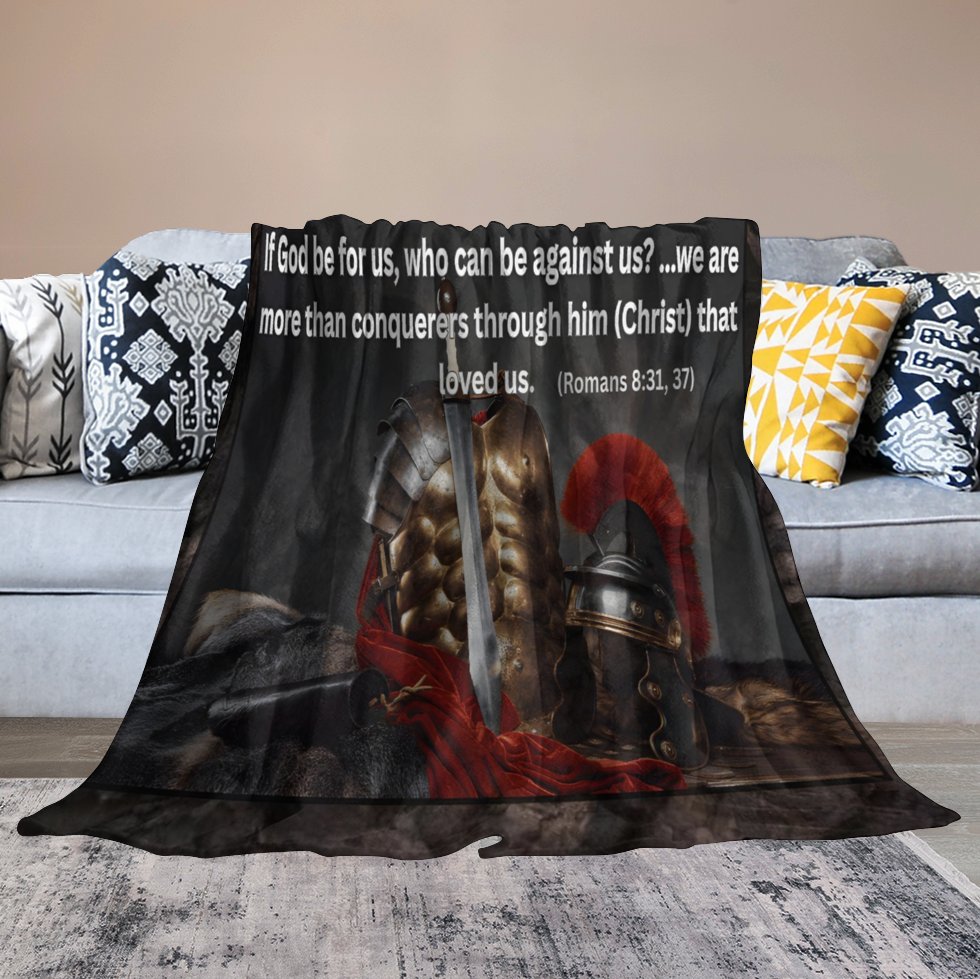 Flannel Blanket-70"x80" (Dual-sided Printing)-MORE THAN A CONQUERER