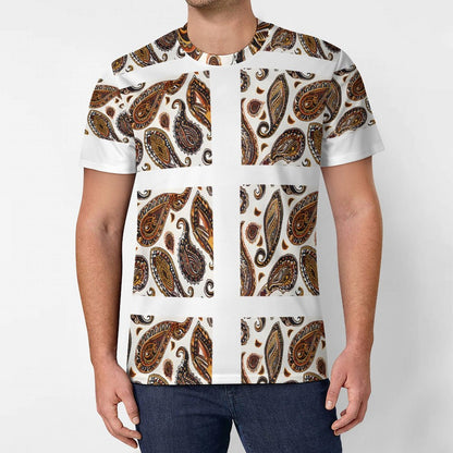 ORANGE PAISLEY Short Sleeve T-Shirt-*XS-6XL