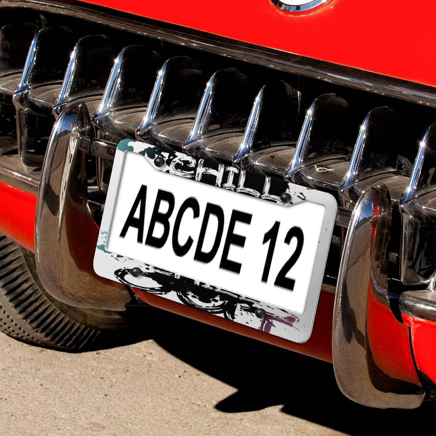 License Plate Frames with 4 Round Holes (1 Pair)