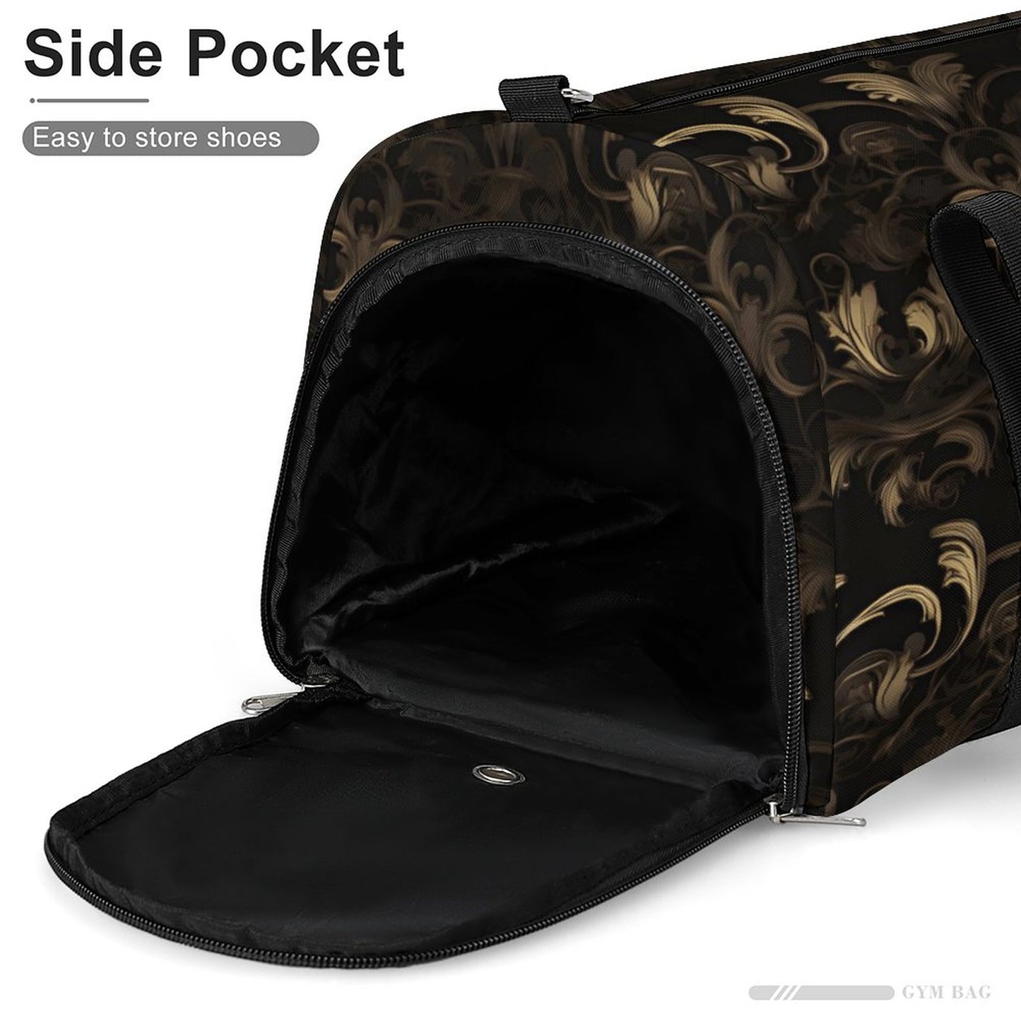BLACK & GOLD ACCENT Oxford Gym Duffle Bag