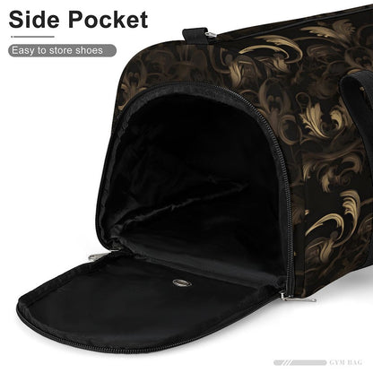 BLACK & GOLD ACCENT Oxford Gym Duffle Bag