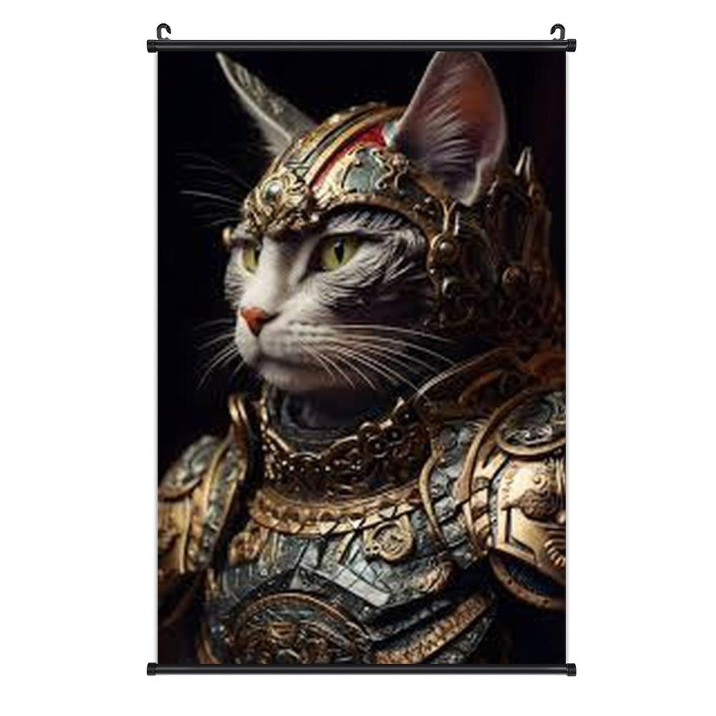 Canvas Hanging Poster with Scrolls-16"x24"/ 40x60cm-CAT WARRIOR