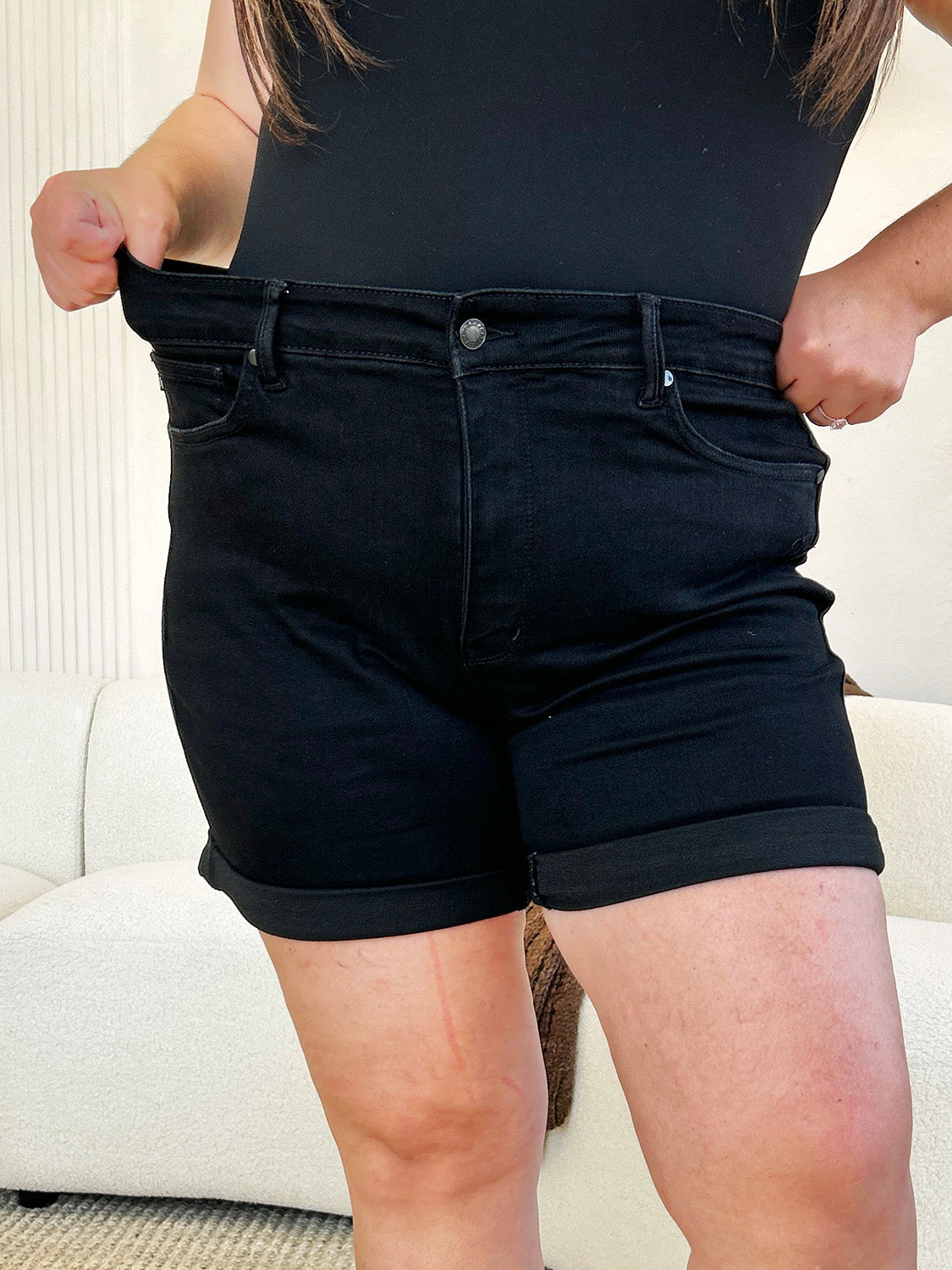Judy Blue Full Size High Waist Tummy Control Cuffed Denim Shorts-SIZE 0-3XL