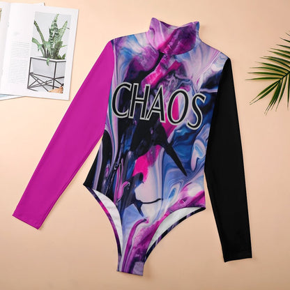 CHAOS High-collar Long-sleeve Bodysuit