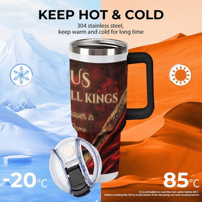 40oz Insulated Tumbler with Handle and Straw