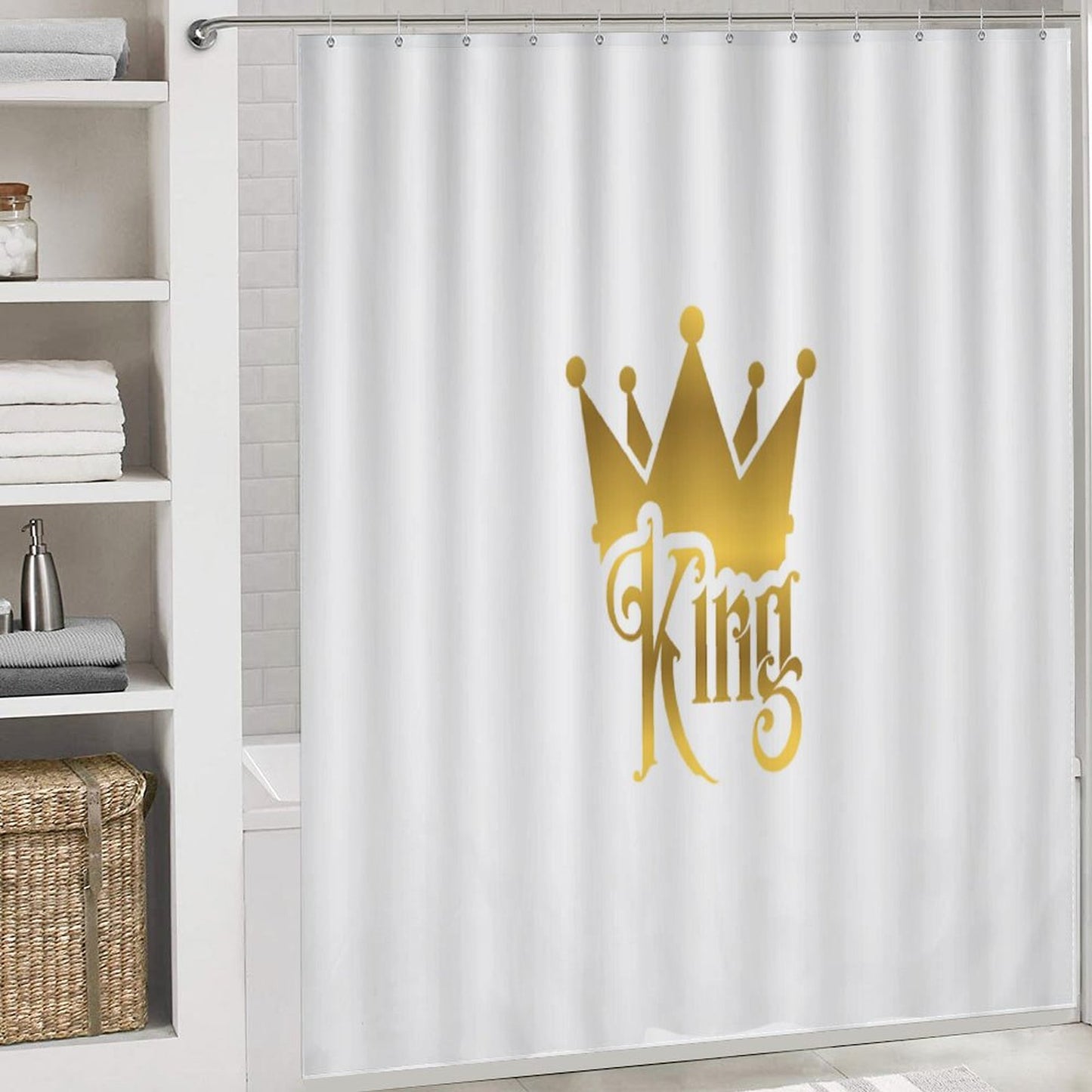 Shower Curtain Set with 3 Rugs