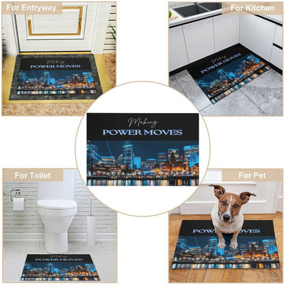 MAKING POWER MOVES Crystal Velvet Bedroom Floor Mat