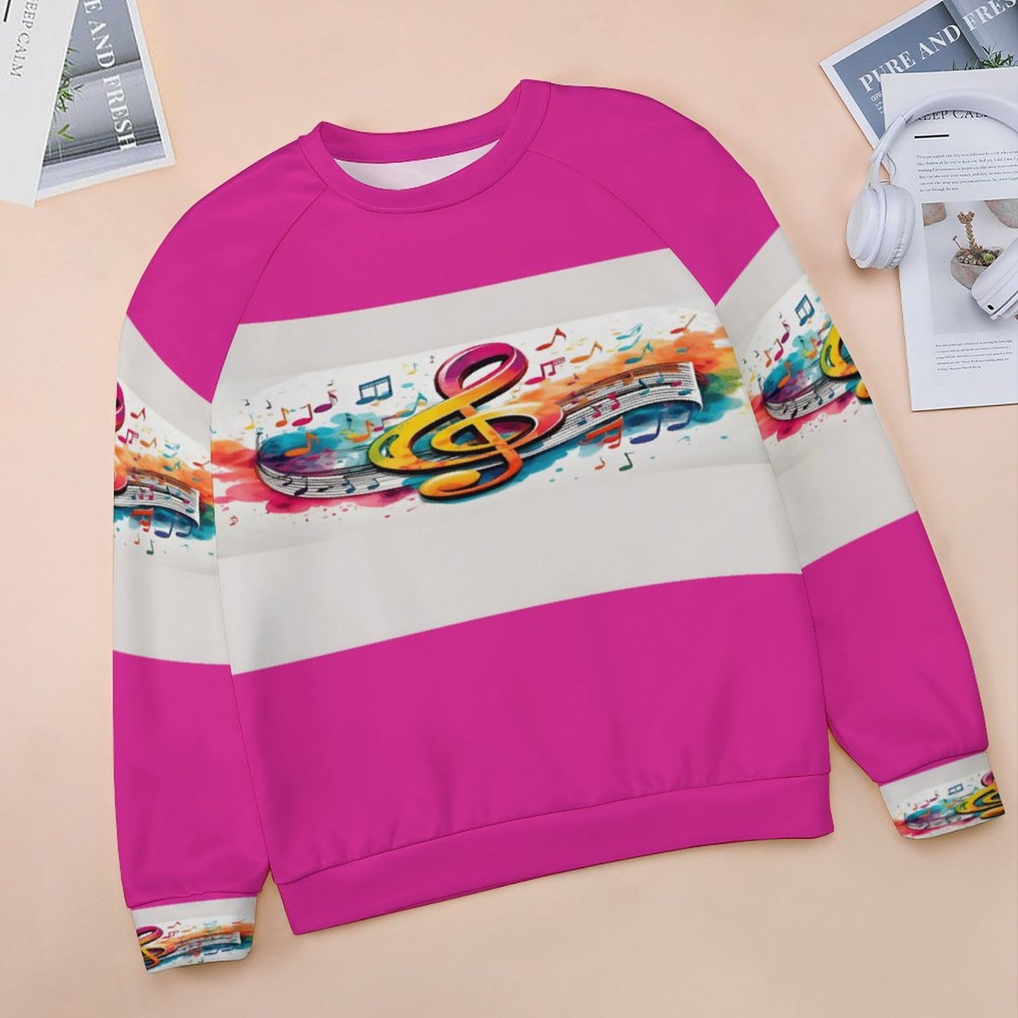 MUSIC GRAFFITI Raglan Sweatshirt-SMALL-3XL