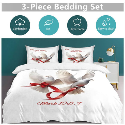3-Piece Bedding Set-86"×70"/ 218×177cm (Dual-sideded Printing)