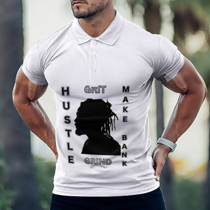 Custom Polo Shirts with All-Over printing Design Straight B612