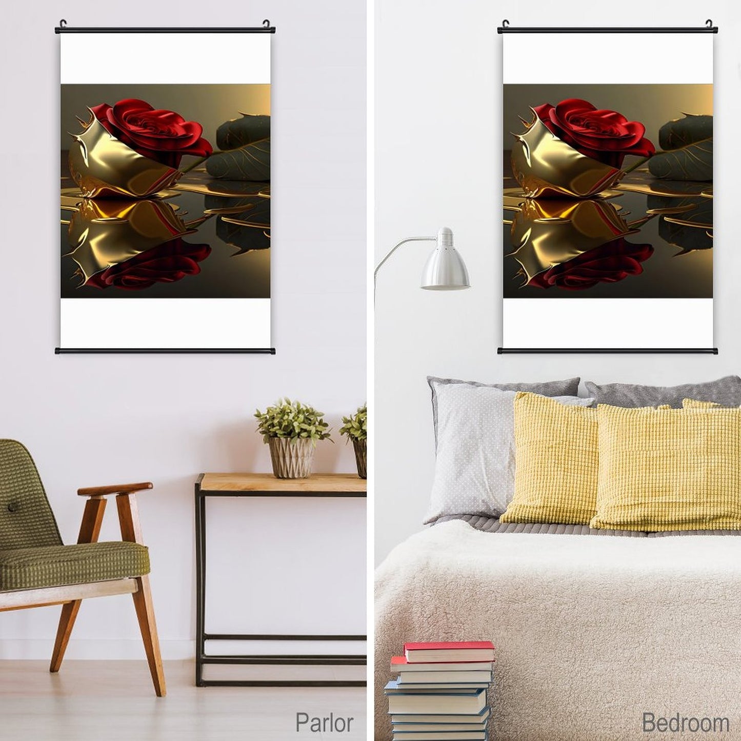 Canvas Hanging Poster with Scrolls-16"x24"/ 40x60cm