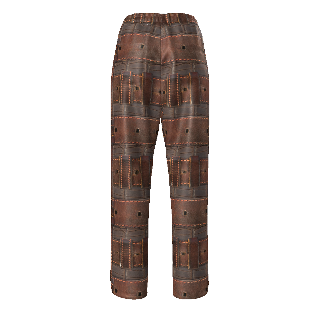 RUGGED LEATHER BUCKLE Print Unisex Straight Leg Pants-SMALL-4XL