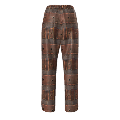 RUGGED LEATHER BUCKLE Print Unisex Straight Leg Pants-SMALL-4XL