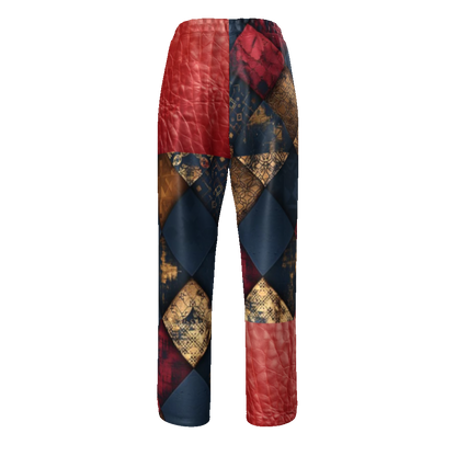 TRIANGLES & LEATHER Unisex Straight Leg Pants-SMALL-4XL