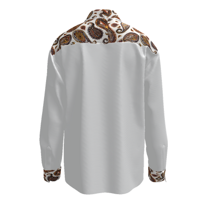 ORANGE PAISLEY Men's Classic Long Sleeve Shirt-*XS-4XL