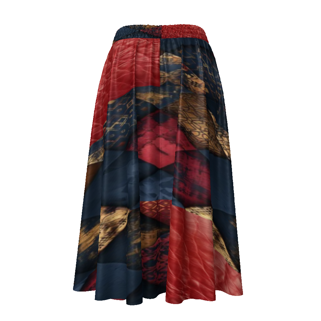 TRIANGLES & LEATHER Women's Flared Skirt-XS-4XL