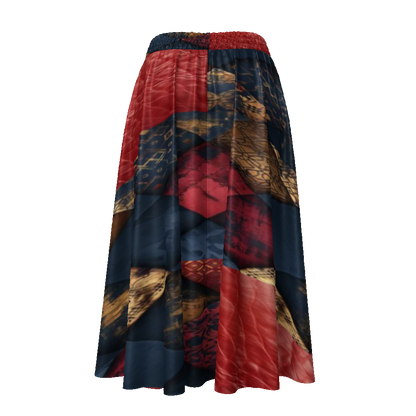 TRIANGLES & LEATHER Women's Flared Skirt-XS-4XL