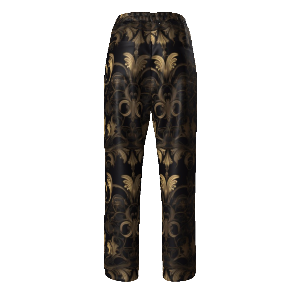 BLACK & GOLD ACCENT Unisex Straight Leg Pants-SMALL-4XL