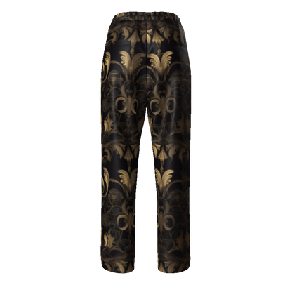 BLACK & GOLD ACCENT Unisex Straight Leg Pants-SMALL-4XL