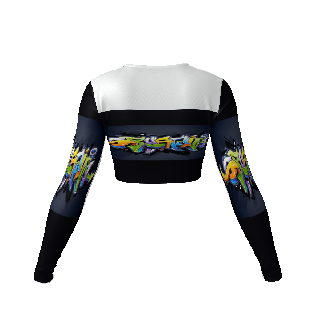 COLORFUL GRAFFITI Women's Long Sleeve Crop Top-SMALL-4XL (only this manufacturer: 3-4 wks. process/delivery)