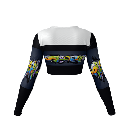 COLORFUL GRAFFITI Women's Long Sleeve Crop Top-SMALL-4XL (only this manufacturer: 3-4 wks. process/delivery)