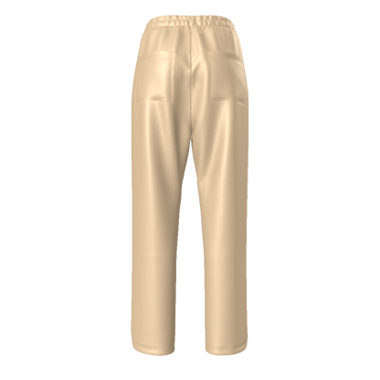ORANGE PAISLEY---WHITE/BROWN/TAN Unisex Straight Leg Pants-SMALL-4XL