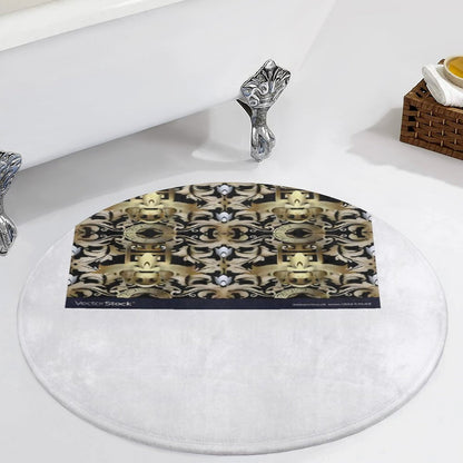 Round Coral Velvet Warm Floor Mat