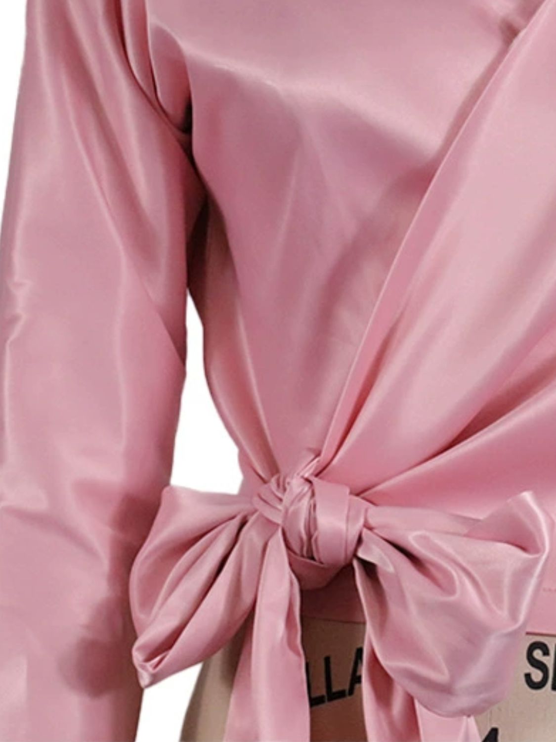 Satin Long Sleeve Blouse (blush pink/light blue/cream)-SMALL-XL