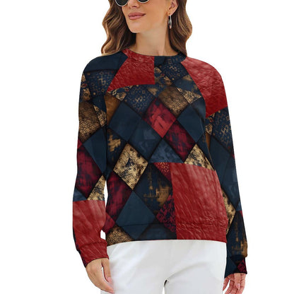 TRIANGLES & LEATHER Raglan Sweatshirt-SMALL-3XL