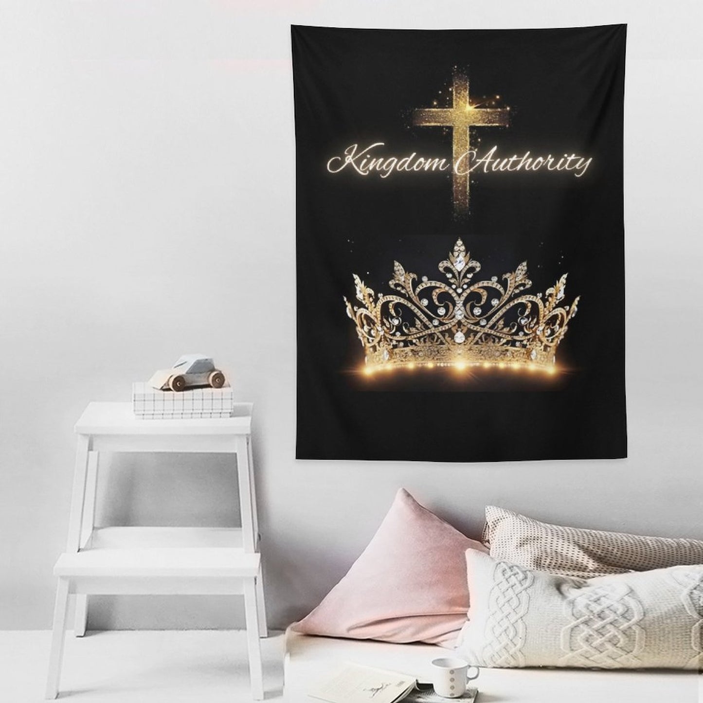 Wall Art with Vertical Tapestry