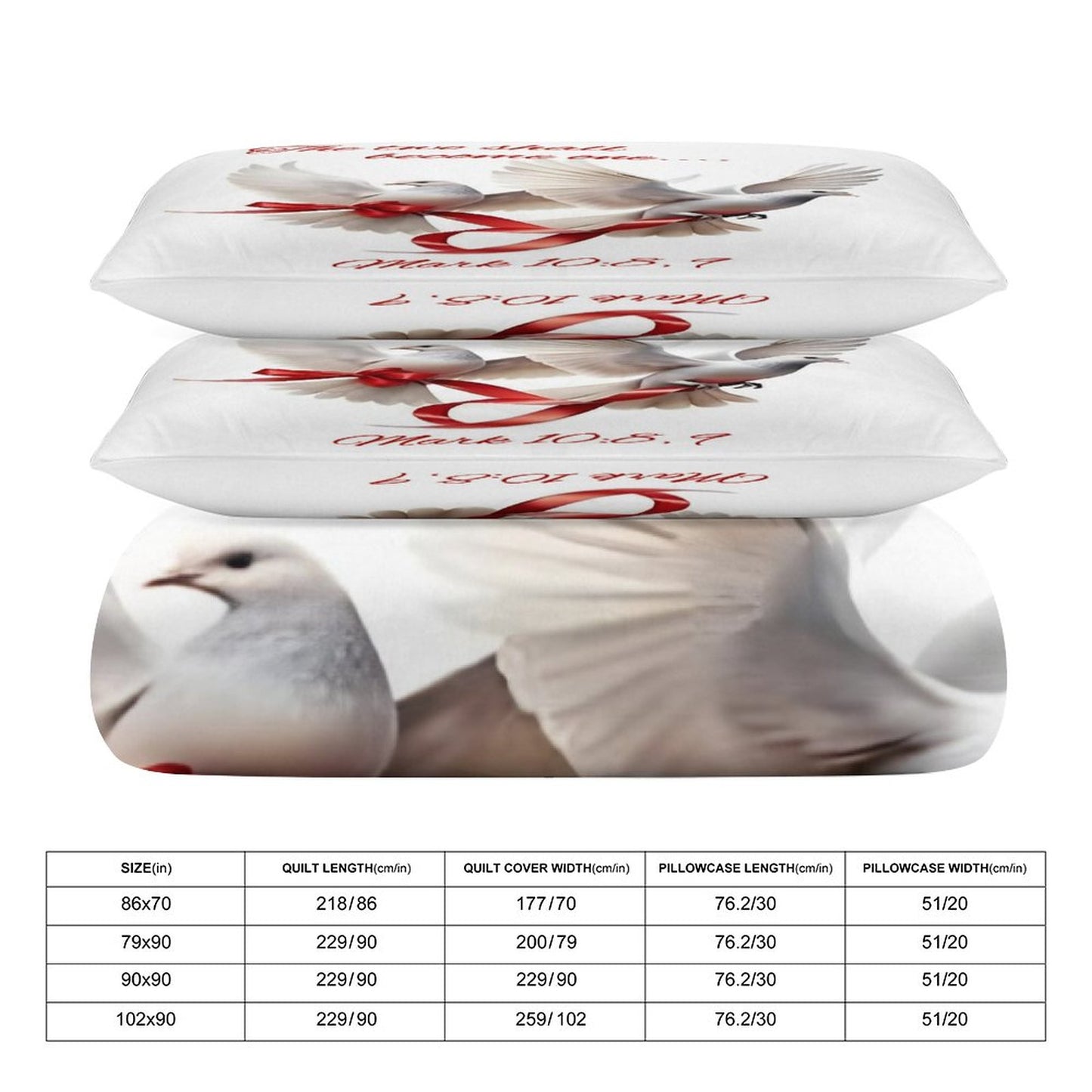 3-Piece Bedding Set-102"x90"/ 259x229cm (Dual-sided Printing)