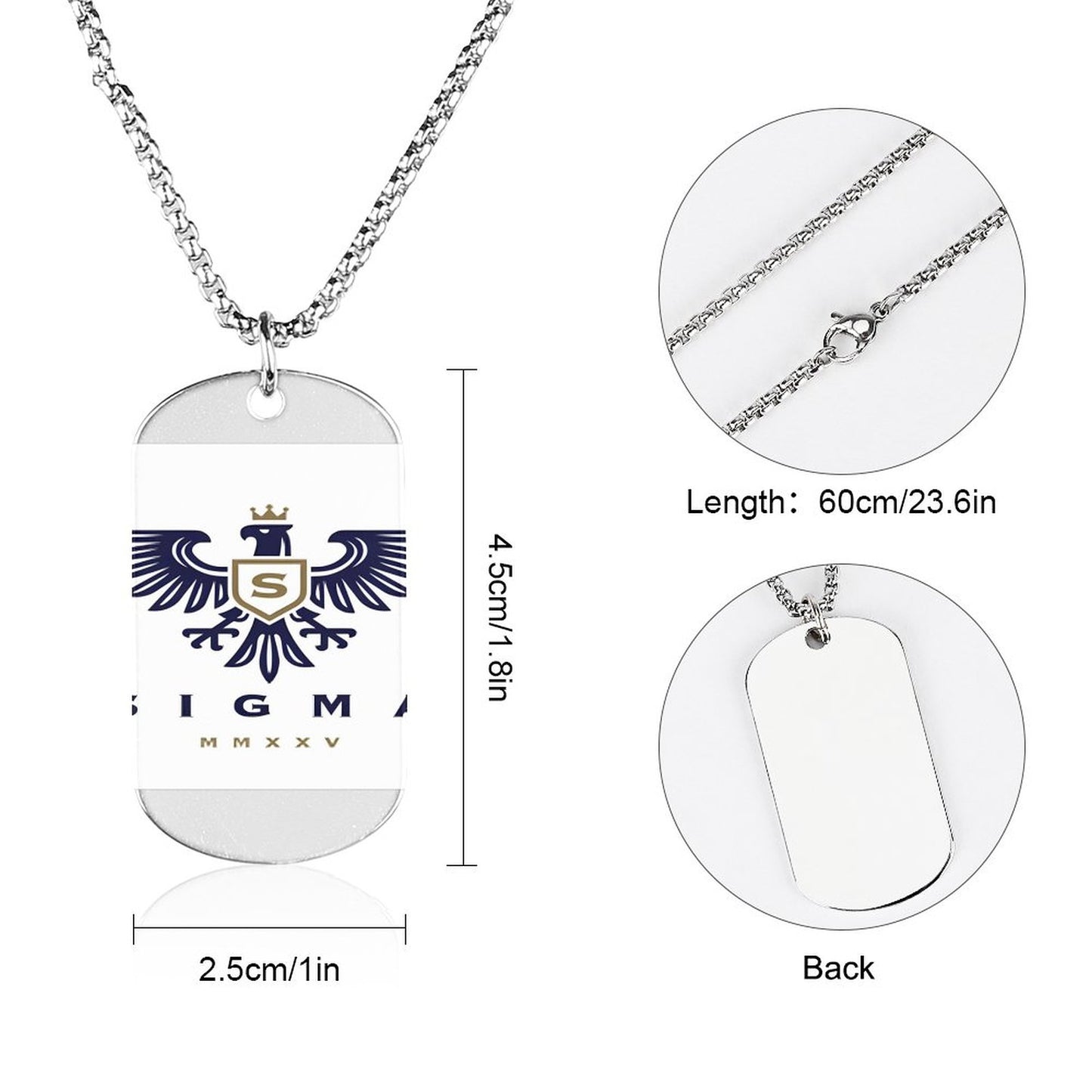 Memorial Necklace with Titanium Steel Square Pendant