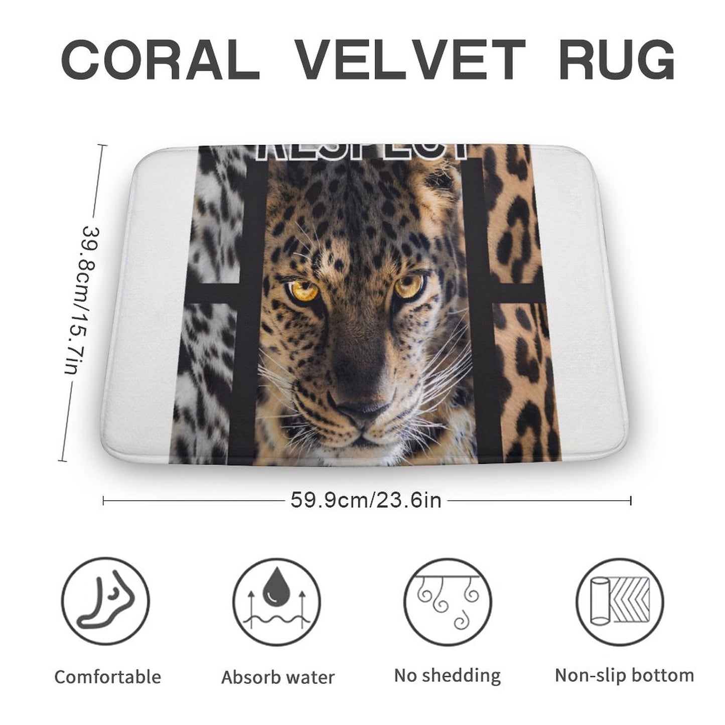 Coral Velvet Rug-15.7"x23.6"/ 40x60cm