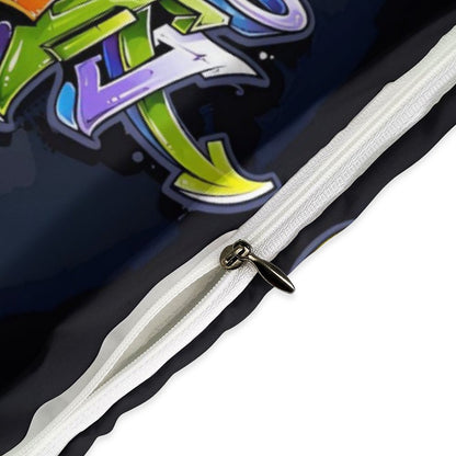 COLORFUL GRAFFITI 3-Piece Bedding Set-86"×70"/ 218×177cm-TWIN SIZE (Dual-sided Image)