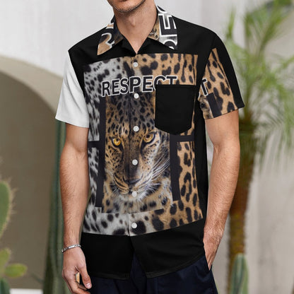 Men's Short SleeveT-Shirts with Pocket and All-Over printing Design NS