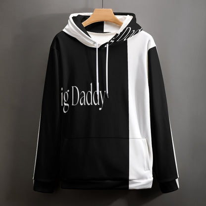 Men's Cool Hoodie with Double-layer Cap- S-6XL-BIG DADDY b/w