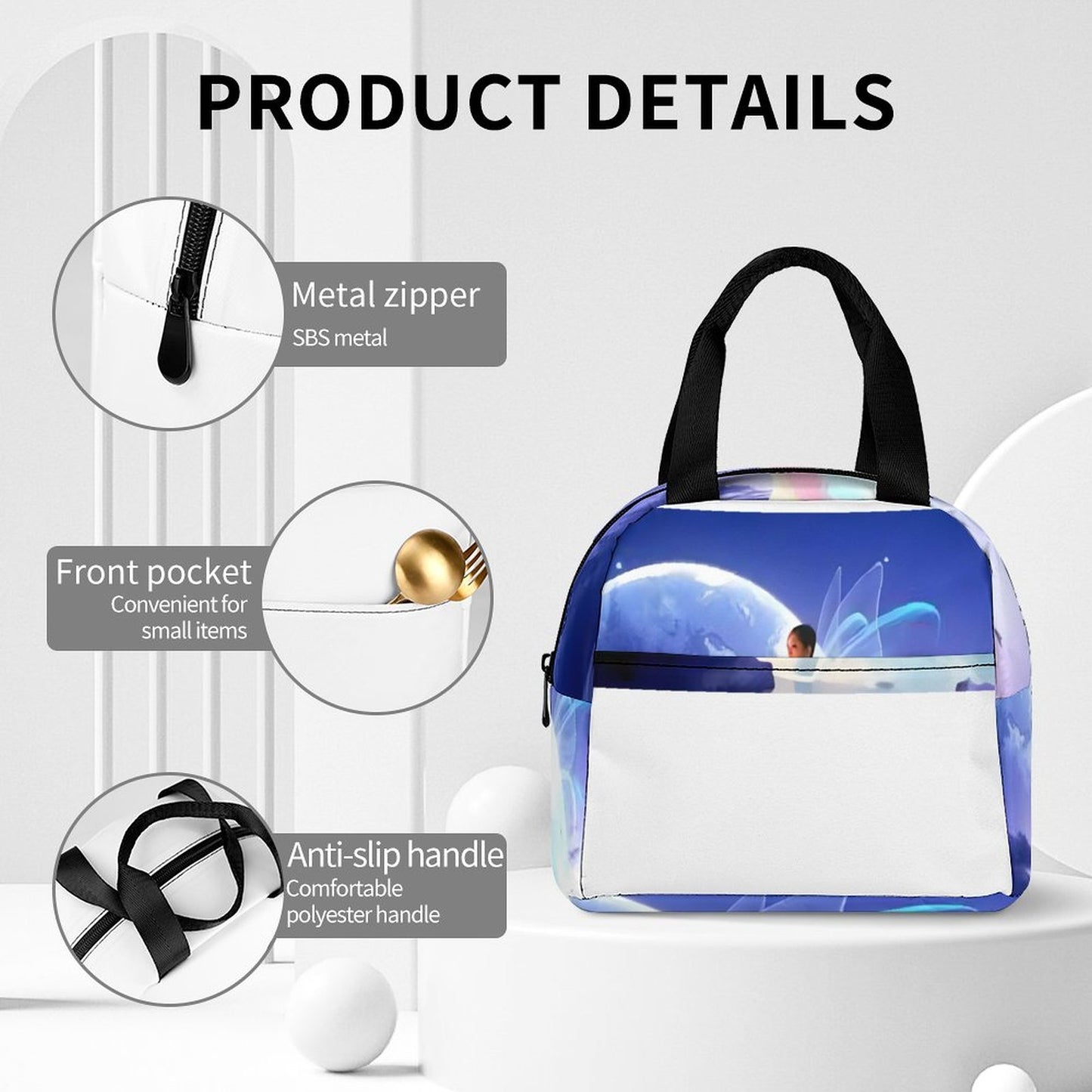Insulated Lunch Bag with Pocket (All-Over Printing)