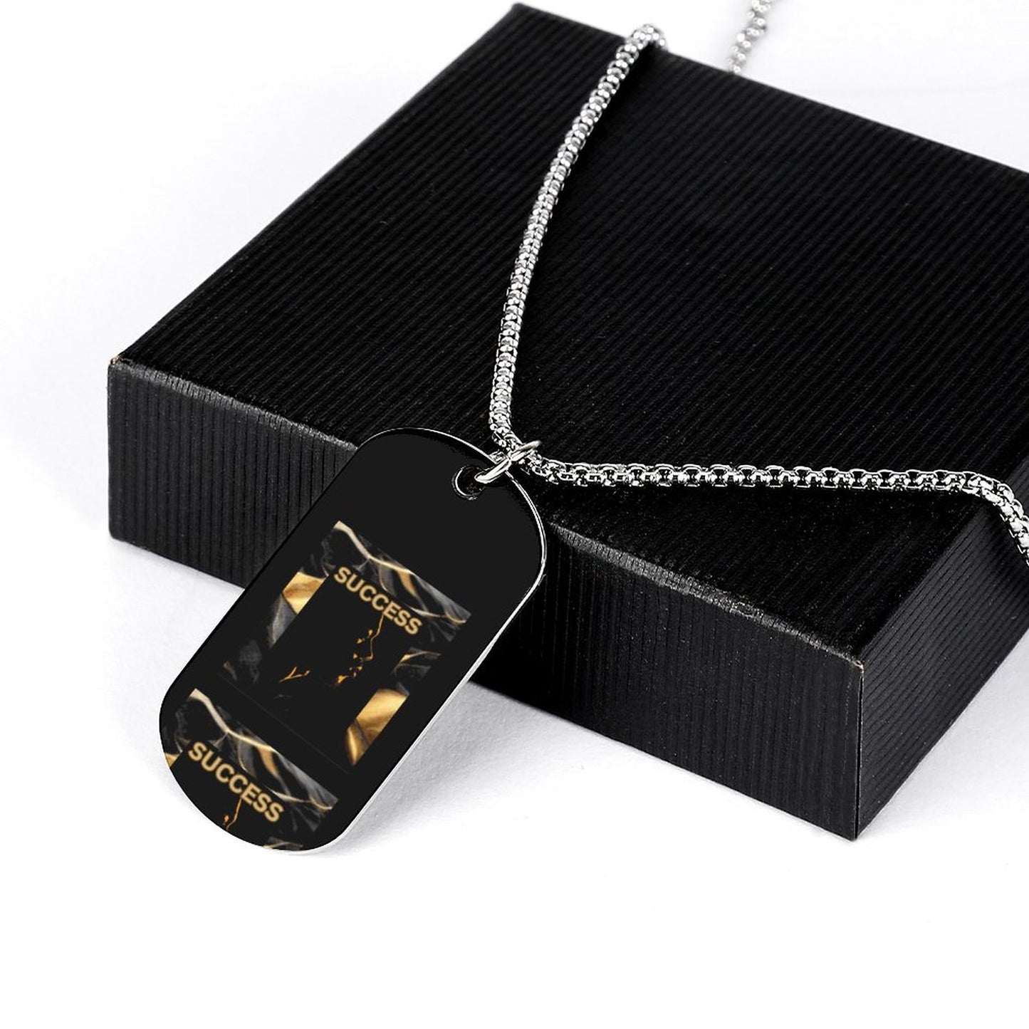 Memorial Necklace with Titanium Steel Square Pendant