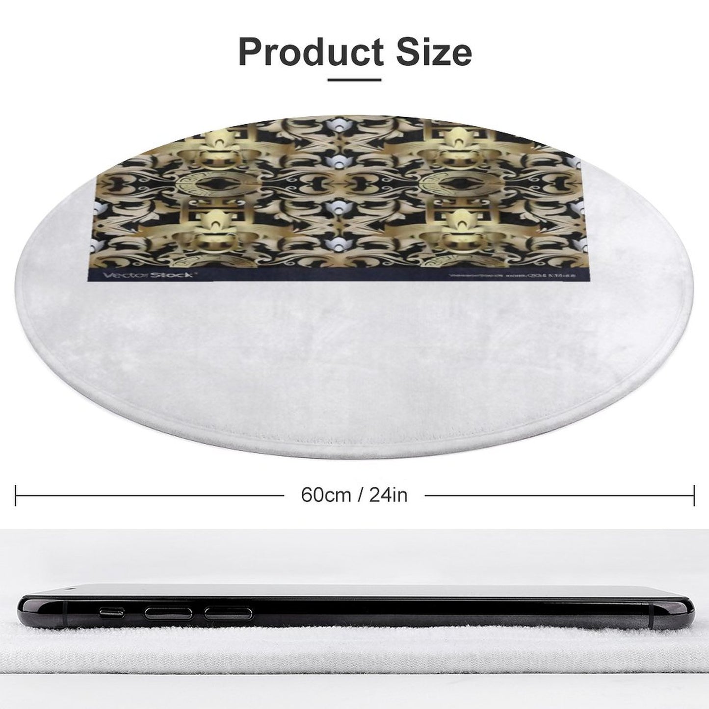 Round Coral Velvet Warm Floor Mat