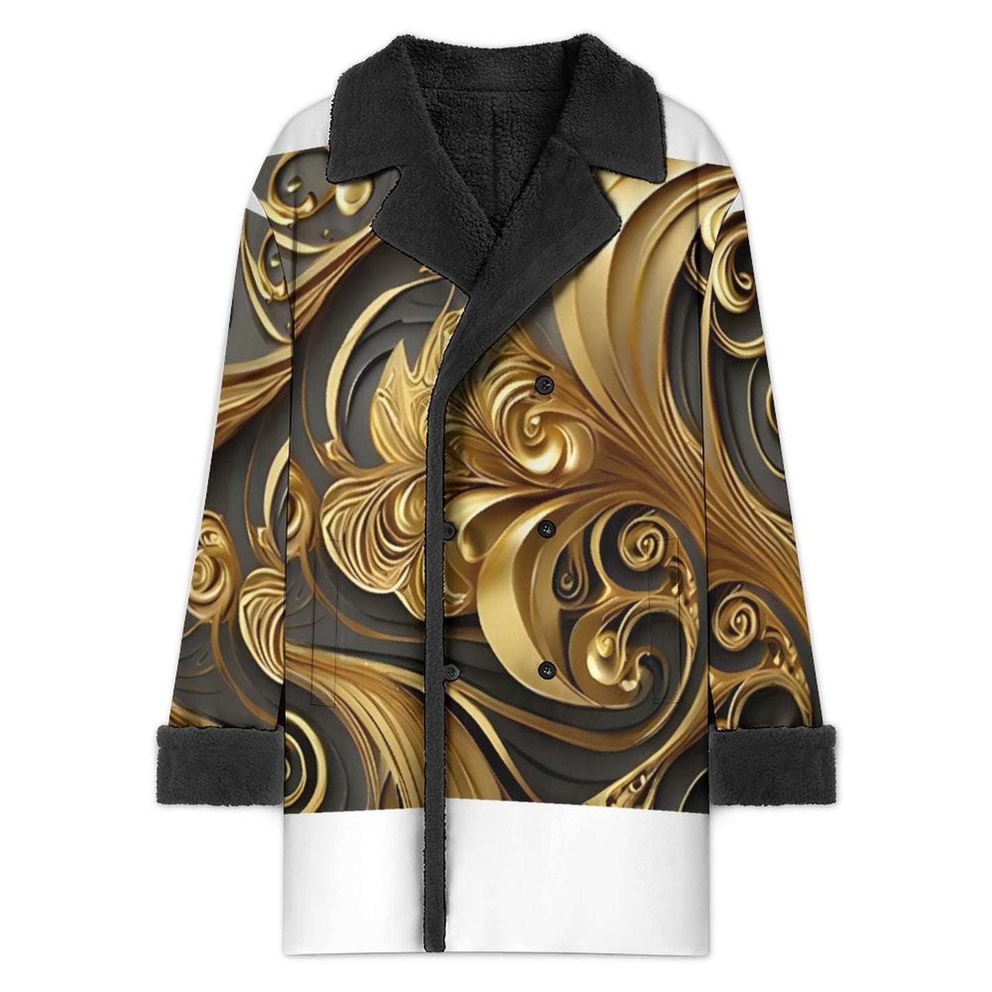 Double Breasted Suit Collar Trench Coat(All-Over Printing)