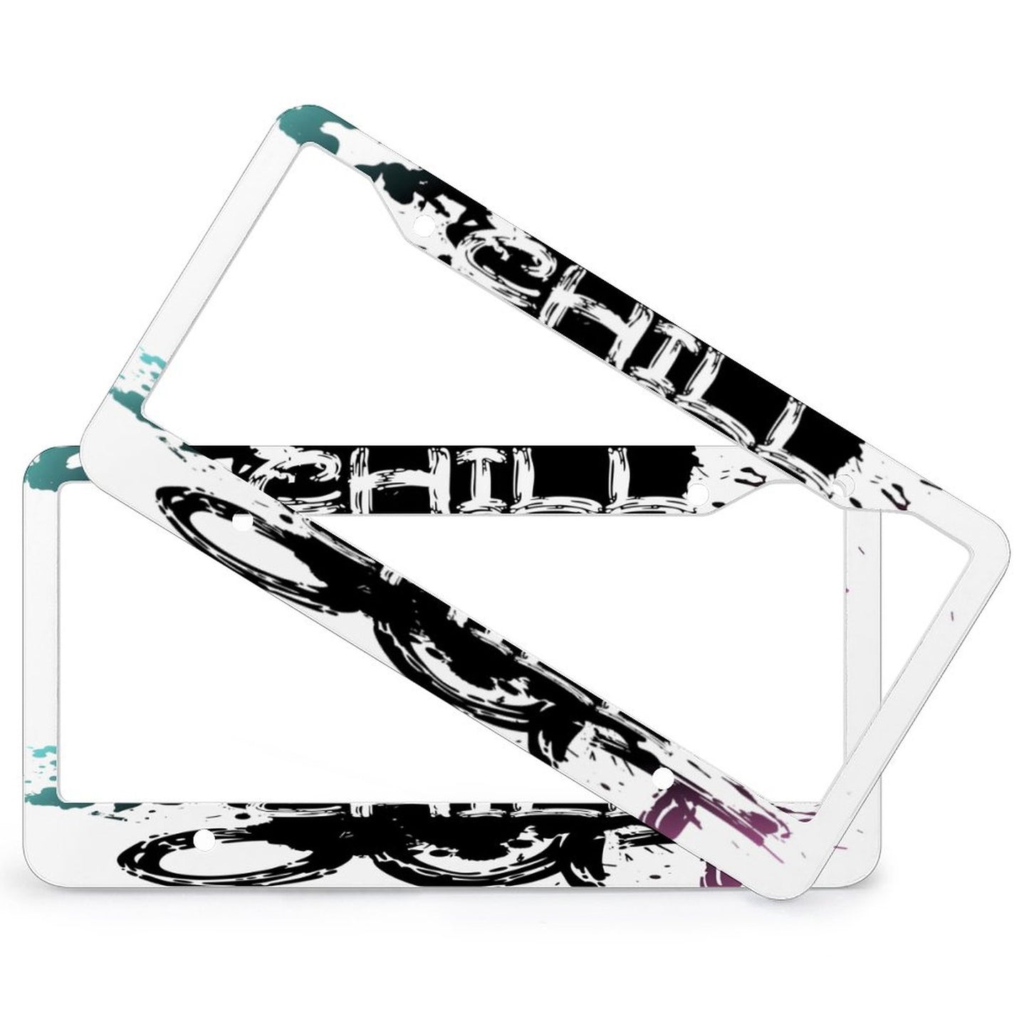 License Plate Frames with 4 Round Holes (1 Pair)