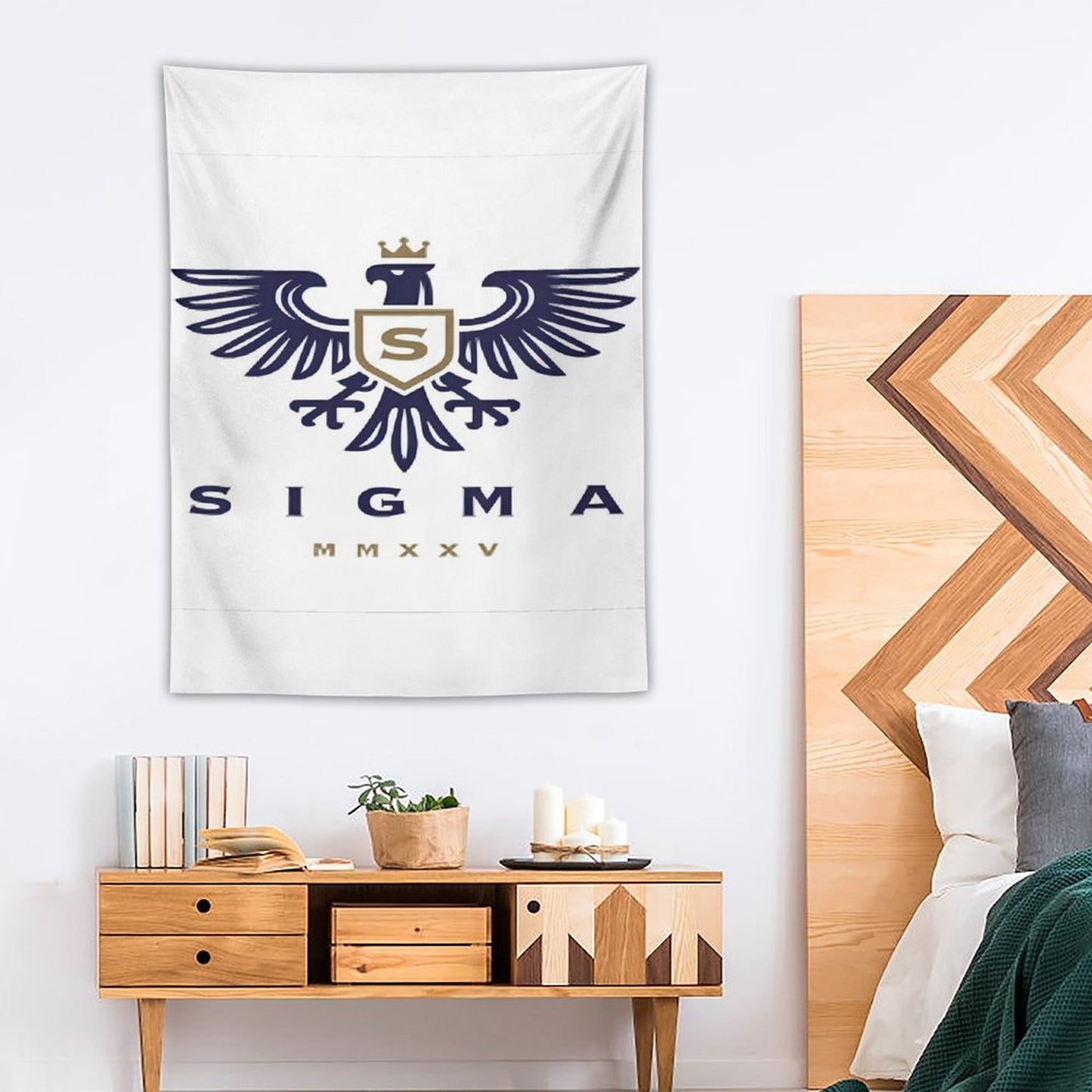 Wall Art with Vertical Tapestry