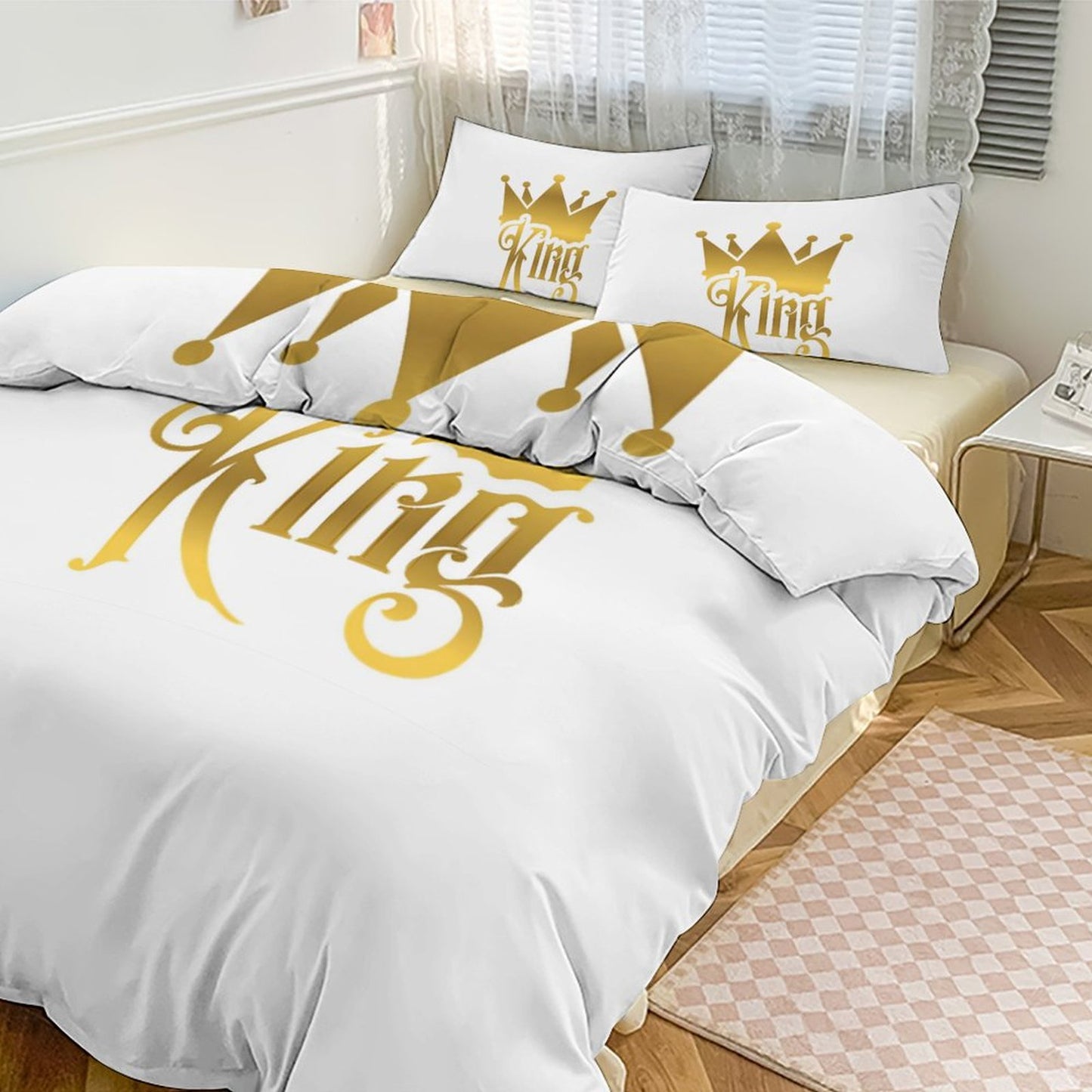 3-Piece Bedding Set-90"x90"/ 229x229cm (Dual-sided Printing)