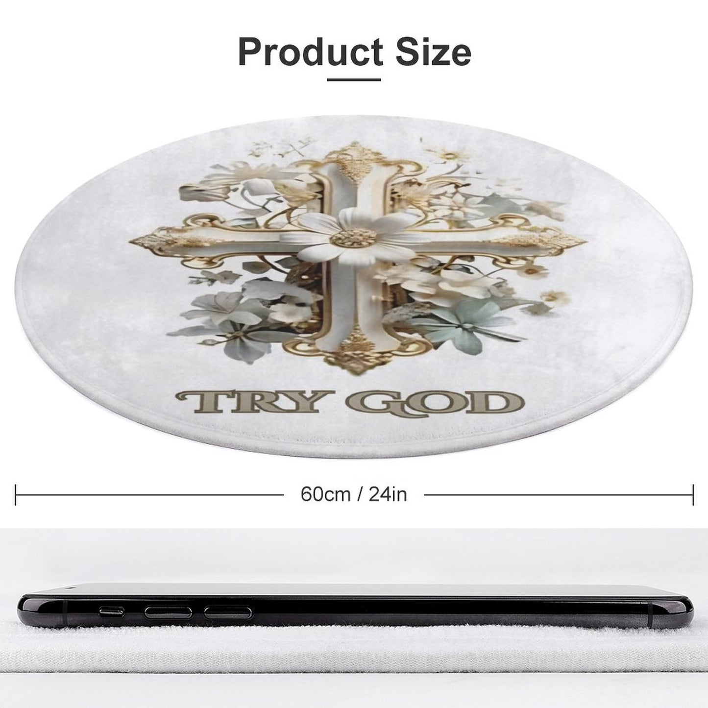 OVERSIZED Round Coral VELVET Warm Floor Mat-TRY GOD
