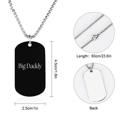 Titanium Steel Square Pendant Necklace-BIG DADDY
