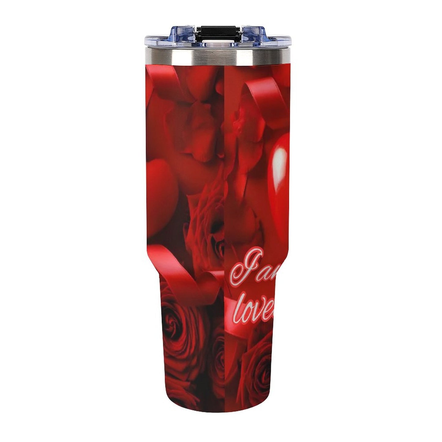 40oz Insulated Tumbler with Handle and Straw