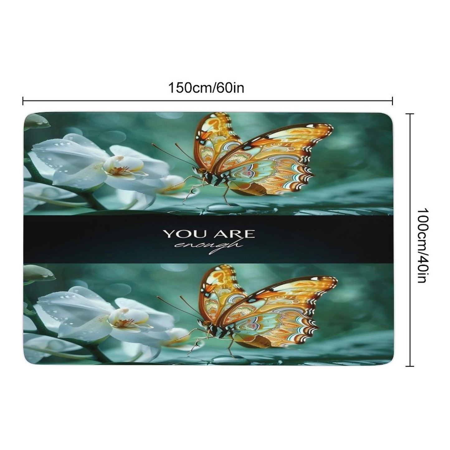 Coral Velvet Floor Mat for Home (5X3') 60"x40"-YOU ARE ENOUGH