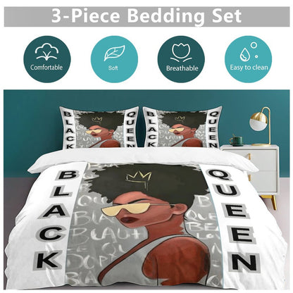 3-Piece Bedding Set-102"x90"/ 259x229cm (Dual-sided Printing)