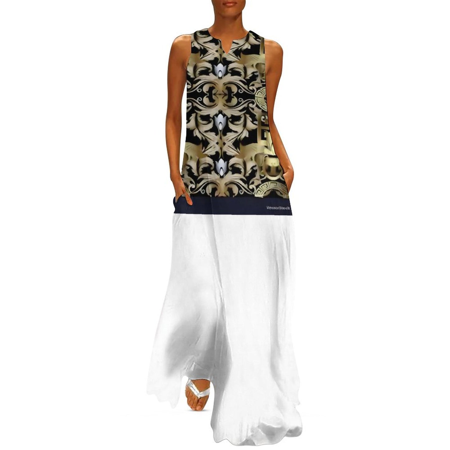 Sleeveless Ankle-length Dress GQ (All-Over Printing)